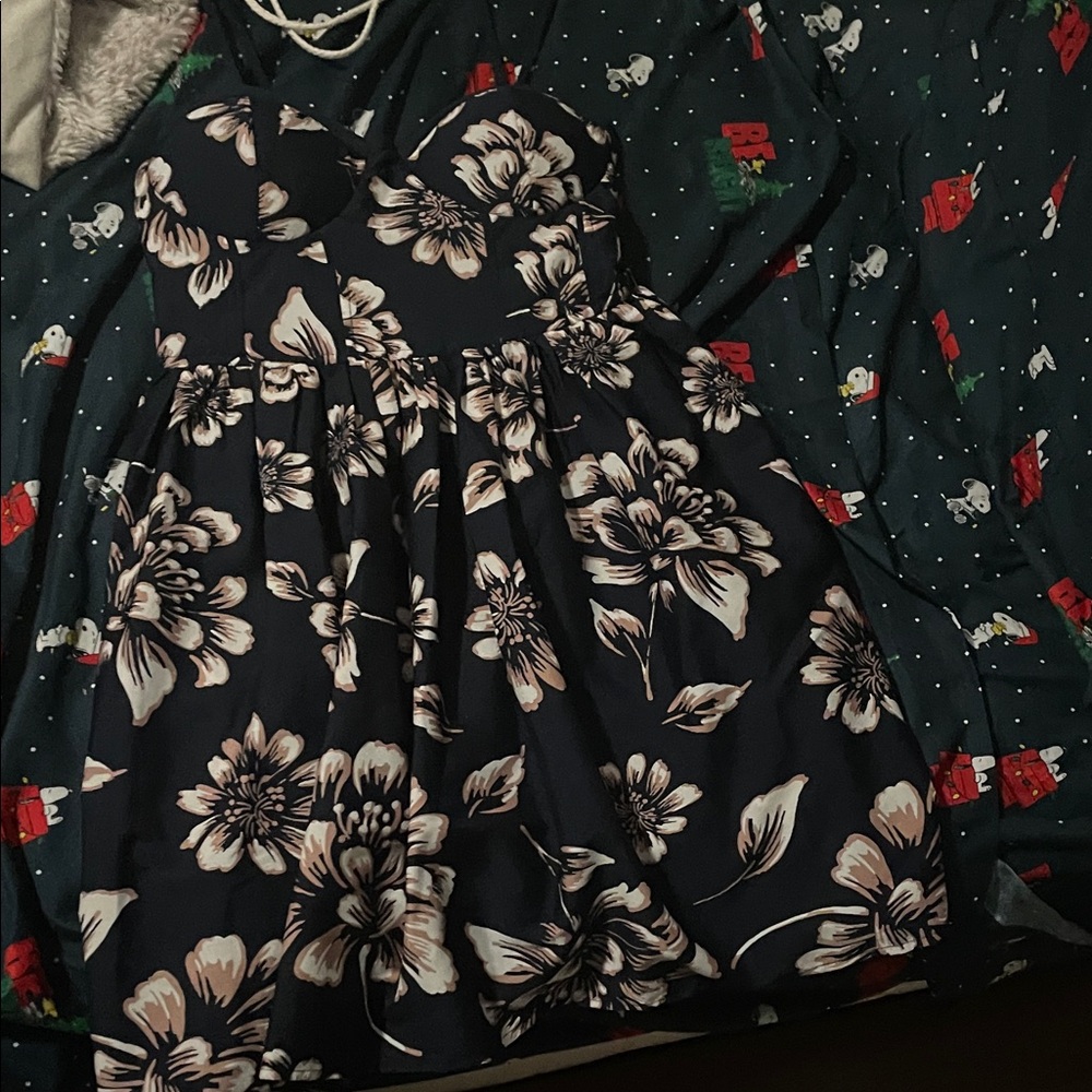 Band of Gypsies Floral Kids Dress - Black and Cream